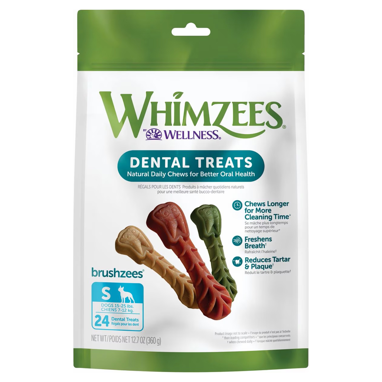 WHIMZEES by Wellness Brushzees Dental Chews Natural Grain-Free Dental Dog Treats